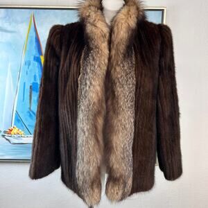 Vintage Brown and Tan Fur Coat